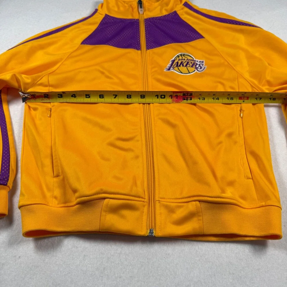 Majestic NBA Los Angeles Laker Track Jacket Gold Purple Youth Size M Full Zip